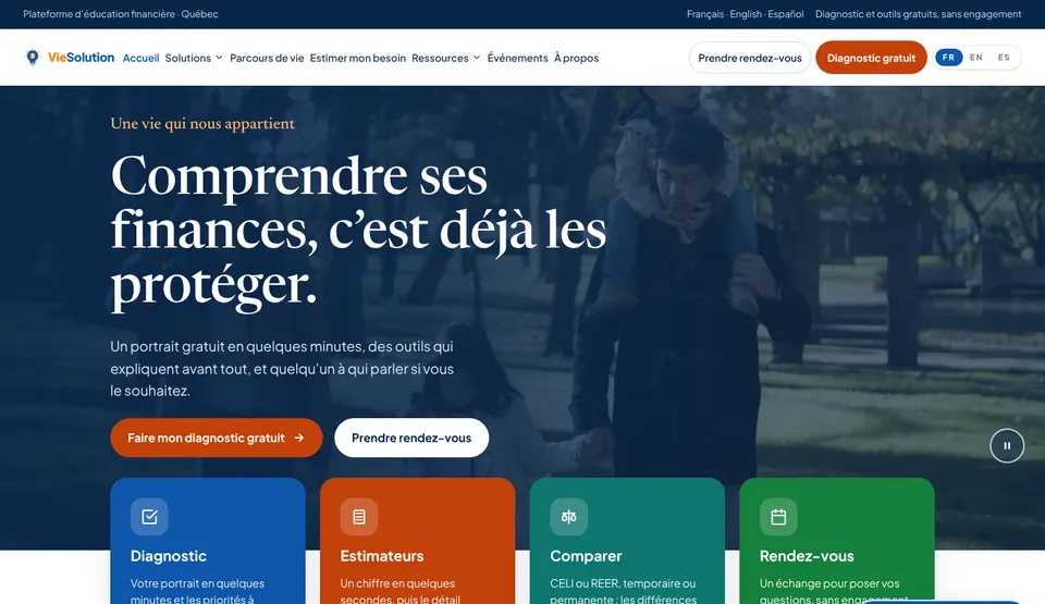 Home page of the VieSolution website